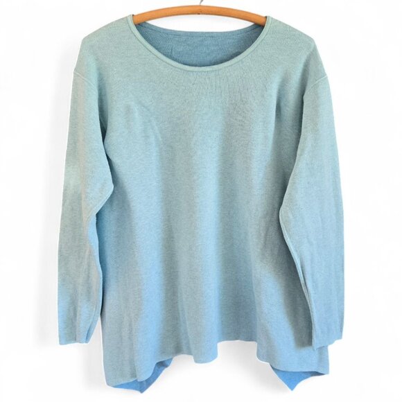 J.Jill Tops - J.Jill Womens Large Reversible Hi-Low Hem Sweater Seafoam Tunic Top